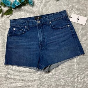 NWT 7 For All Mankind High Waist Cutoff Jeans Shorts